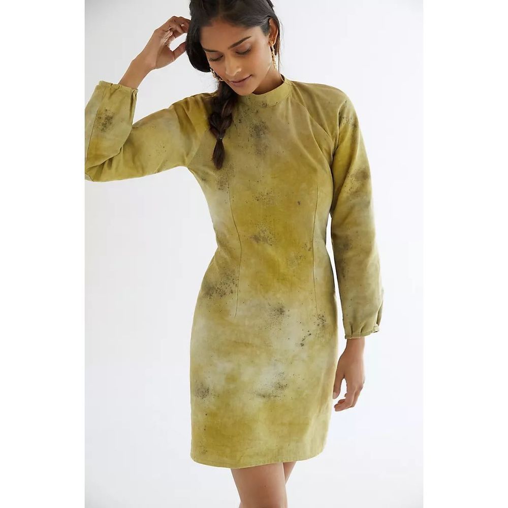 NEW Anthropologie Maria Bouvier Organic Cotton Tie Dye Shift Dress Small